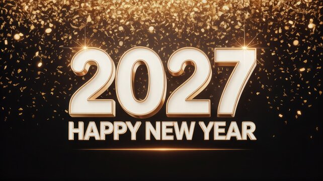 Happy new year 2027 celebration with sparkle background