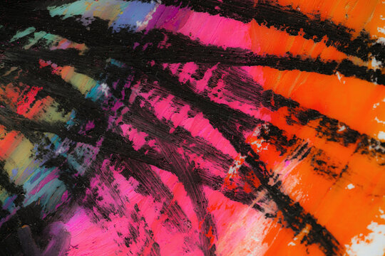 Portrait details in oil pastels showing mixing and brush strokes
