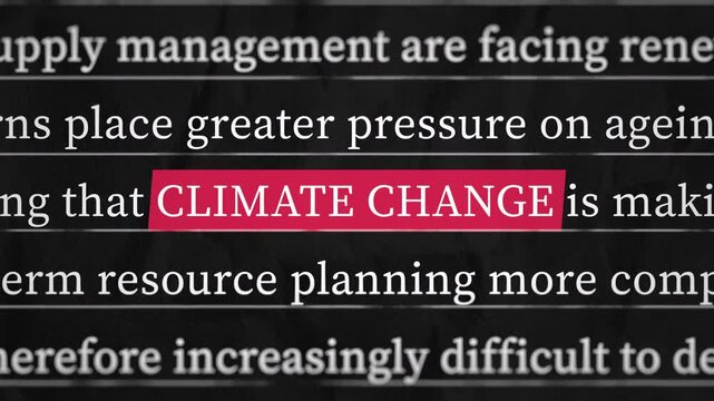 Climate Change Highlighted in Red on Simulated Article Text