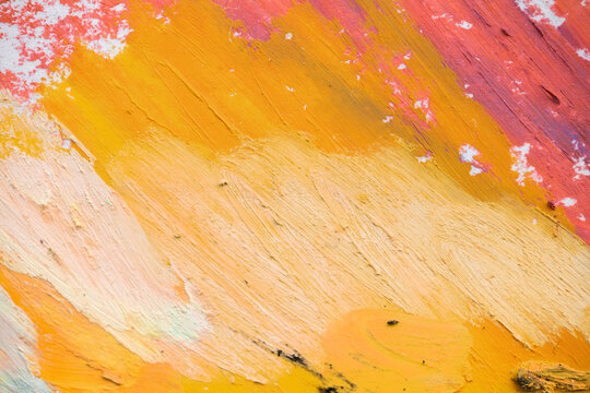 Oil pastel drawing showing close-up details and brush strokes