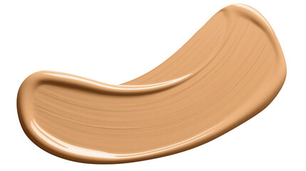 Creamy beige liquid foundation swatch, isolated on transparent background