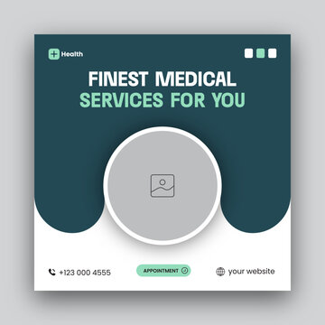 Medical Healthcare social media post web banner design template