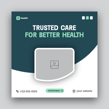 Medical Healthcare social media post web banner design template