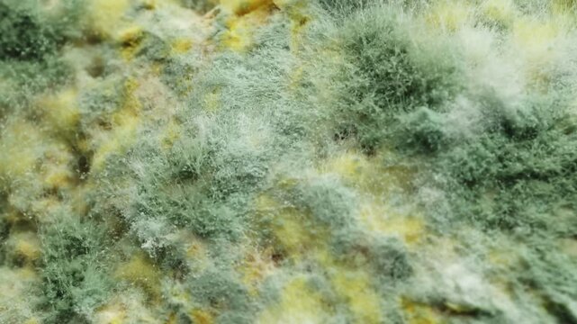 Mold fungus macro close up presentation slowly rotating stock footage