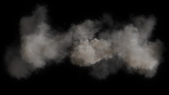Explosion violent power effect on black background video 4k