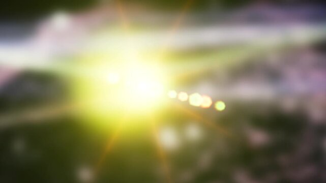 Dynamic, high-resolution motion blur effect with intense lens flare.