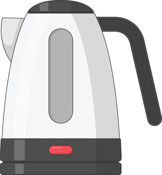 Electric Kettle Vector Illustration. Clean Icon Design Element Isolated on White Background