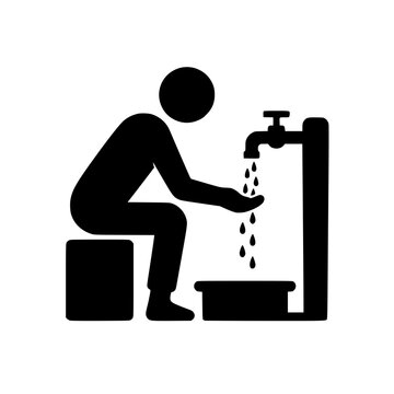 Ablution icon flat outline in black
