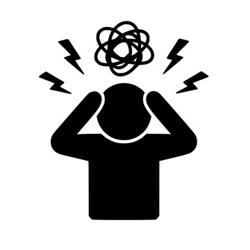 Anxiety icon flat outline in black