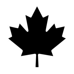 Naklejka premium Autumn leaf canadian icon flat outline in black