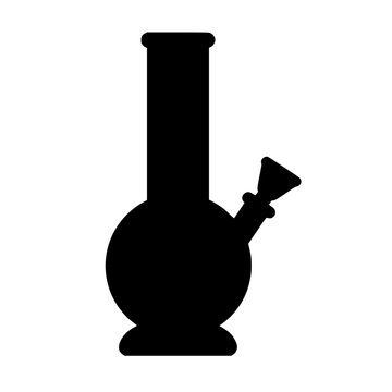 Bong icon flat outline in black