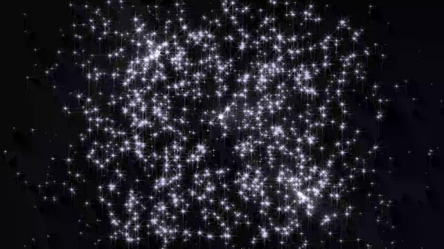 Explosion of bokeh lights holiday motion sparkles. glowing particles overlay background. white particles stars exploding transition on black background. exploding particles 3d effect. 4k video