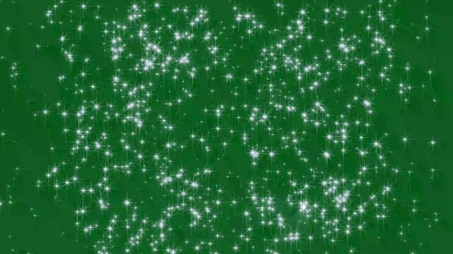 Explosion of bokeh lights holiday motion sparkles. simple white sparkles, fairy tail glitter particles sparkling. white particles stars exploding transition on green background. 4k video