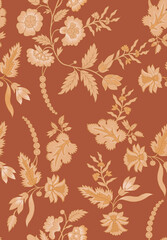 Vibrant Floral Ethnic Botanical Pattern design © Sumitra