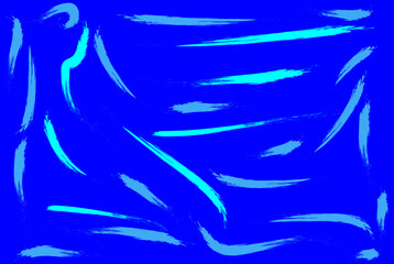 Fototapeta premium Abstract Blue Background with Cyan Light Streaks and Soft Brush Strokes.