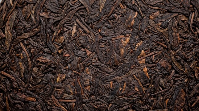 Compressed Chinese Puer Tea Cake Texture Background