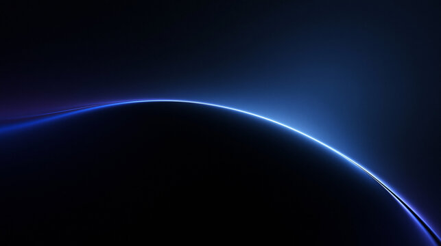 Abstract Futuristic Glowing Blue Horizon Line Background