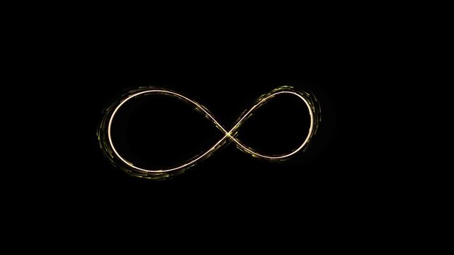 Golden infinity symbol on dark background