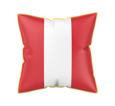 Pillow with the flag of Peru on transparent background