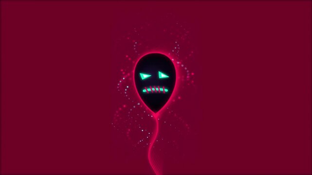 Neon Pink Cyberpunk Trickster Balloon Seamless Loop Motion Graphic