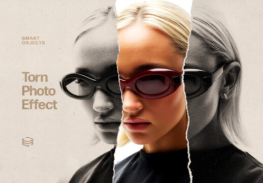 Torn Photo Effect For Poster And Social Media Design