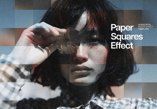 Paper Squares Photo Effect For Poster And Social Media Design