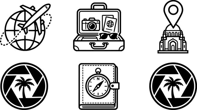 Isolated Minimalist Peace Dove Diplomatic Handshake Vector Icon Set