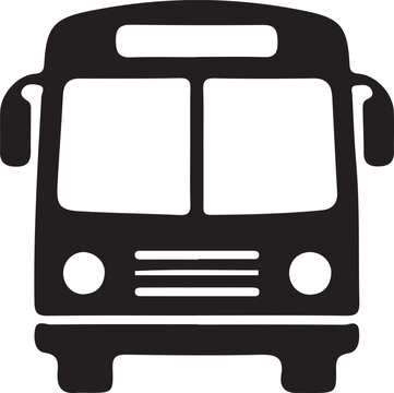 School Bus Vector Graphic Silhouette Front View Icon