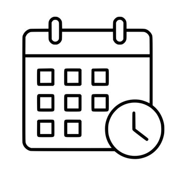 Appointment icon flat outline in black