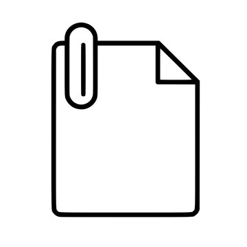 Attach document icon flat outline in black