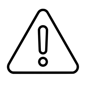 attention sign flat outline in black