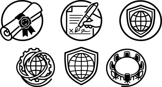 Clean Black and White Global Summit Satellite Delegate Badge Graphic