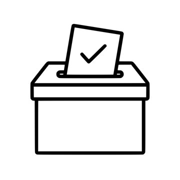 Ballot Vote Box Icon flat outline in black