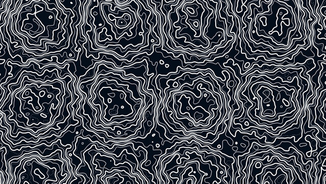 Seamless Curved Lines Abstract Landscape Topography Graphic