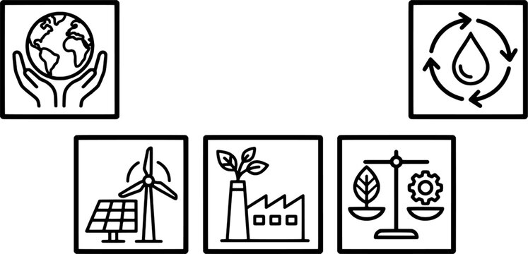 Clean Black and White ESG Planet Protection Graphic Asset