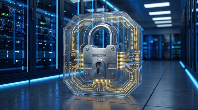 Secure digital fortress a conceptual representation of cybersecurity and data protection within a
