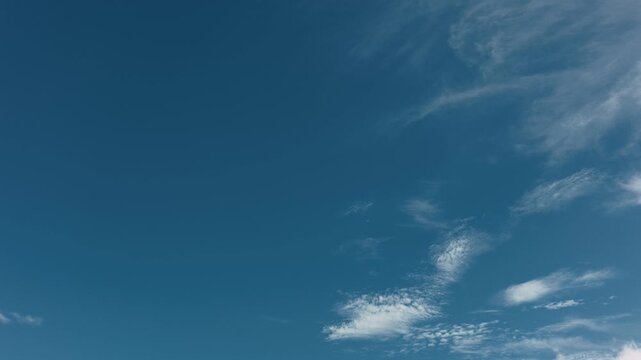 Blue sky with thin, high-altitude clouds drifting across the sky

