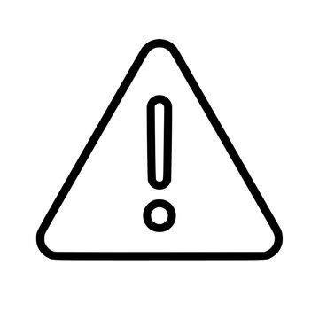Caution Attention icon flat outline in black