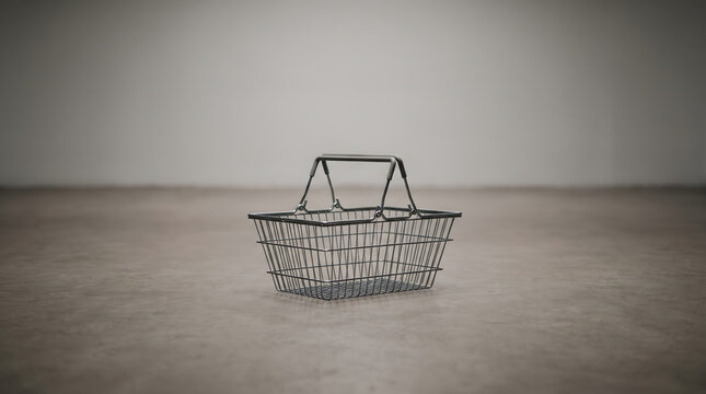 Empty shopping basket symbolizing inflation and the rising cost of living crisis