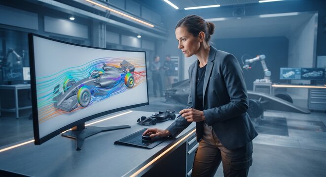AI Supercomputer Interface Modeling Formula Car Aerodynamics