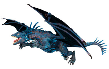 Fototapeta premium 3D Rendering Fairy Tale Dragon on White