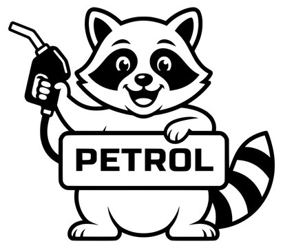 petrol raccoon logo vector