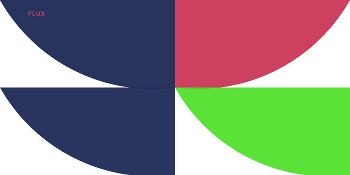 Abstract geometric shapes with smooth color transitions isolated on transparent background