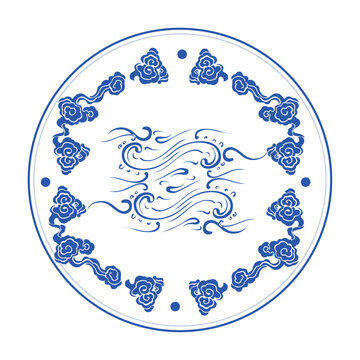 Chinese Qilin and Pixiu Auspicious Animal Pattern, Traditional Mythical Creature Vector Illustration