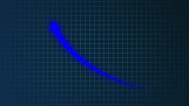 Abstract neon arrow up business graph icon animation. business chart growth concept