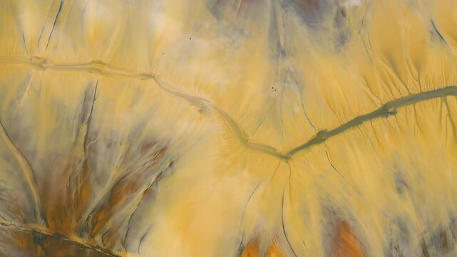 Surreal abstract colorful mining waters background aerial view