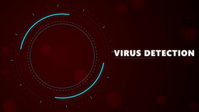 Digital Virus Detection HUD Interface with Rotating Circular Scanning Animation