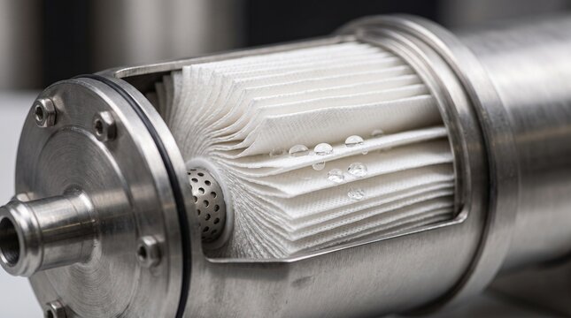 Industrial stainless steel water filter cartridge with pleated membrane element
