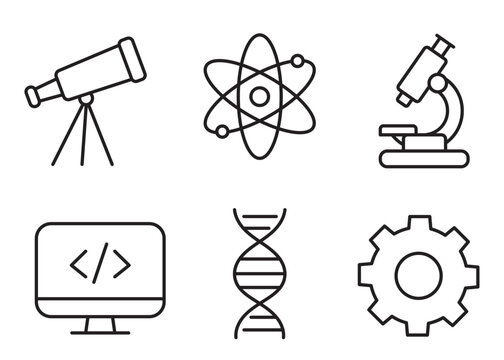 Science and Technology Line Icon. Set Editable Stroke.