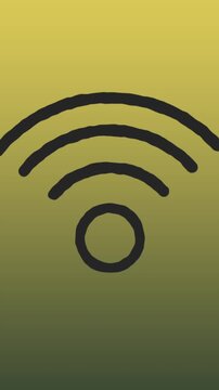 Animation of wifi icon over green background